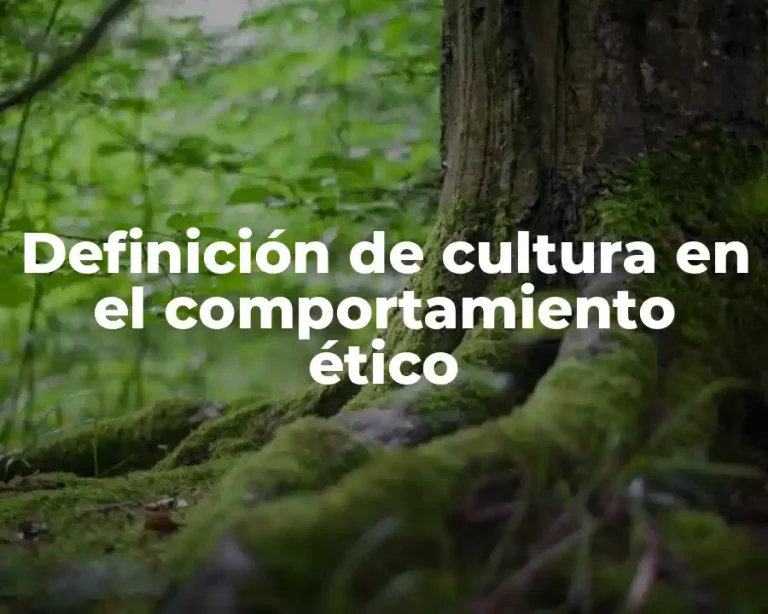 Definición de cultura en el comportamiento ético