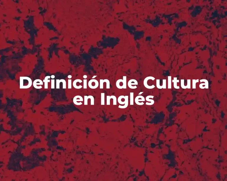 Definición de Cultura en Inglés