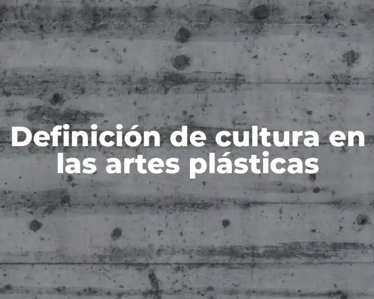 Definición de cultura en las artes plásticas