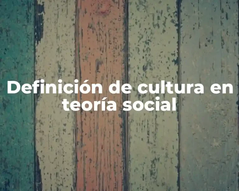 Definición de cultura en teoría social