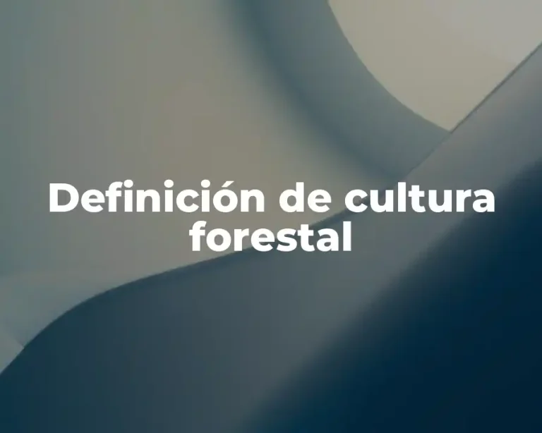 Definición de cultura forestal