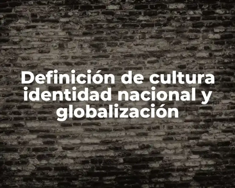 Definición de cultura identidad nacional y globalización