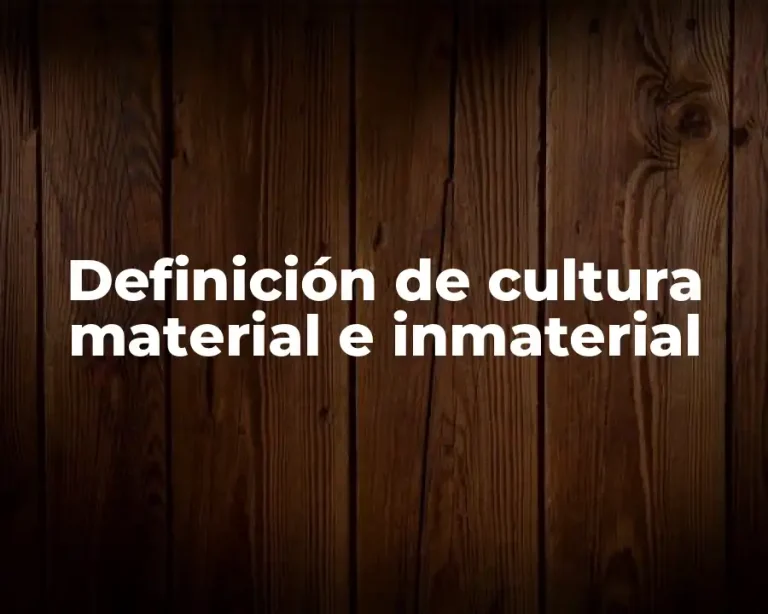 Definición de cultura material e inmaterial