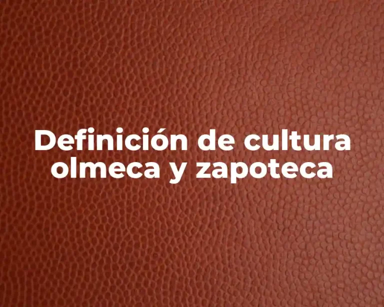 Definición de cultura olmeca y zapoteca