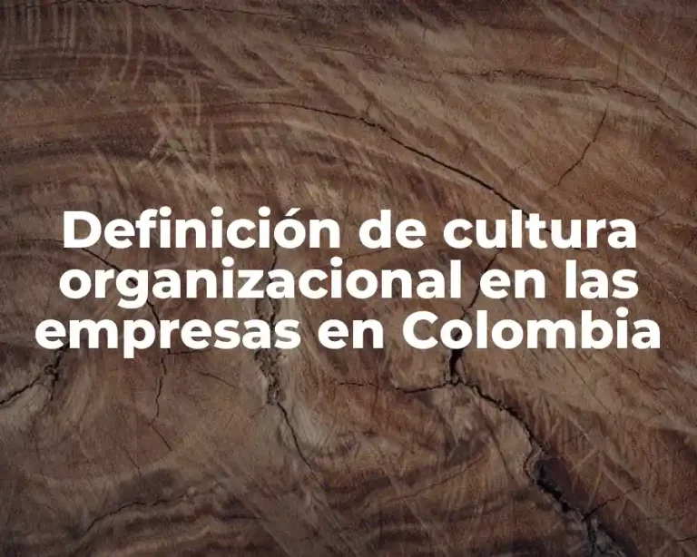 Definición de cultura organizacional en las empresas en Colombia