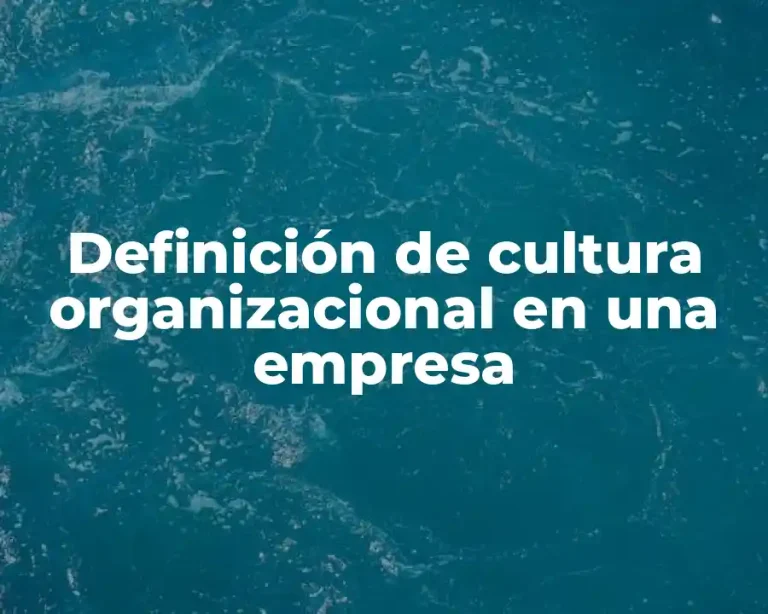 Definición de cultura organizacional en una empresa