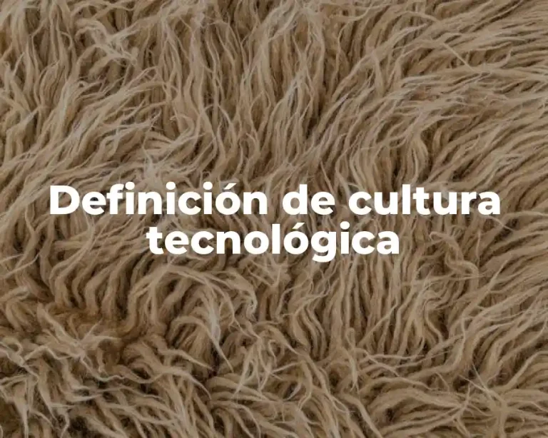 Definición de cultura tecnológica