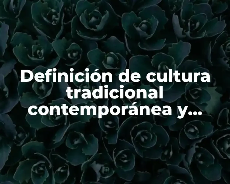 Definición de cultura tradicional contemporánea y emergente