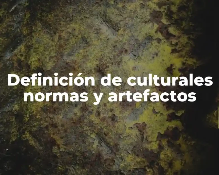 Definición de culturales normas y artefactos