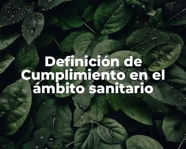 Definición de Cumplimiento en el ámbito sanitario