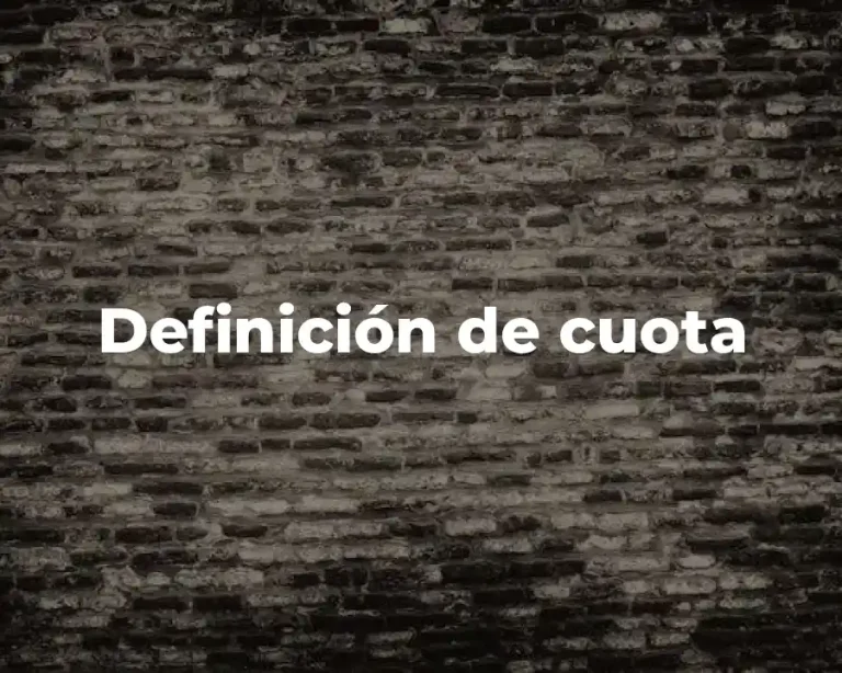 Definición de cuota
