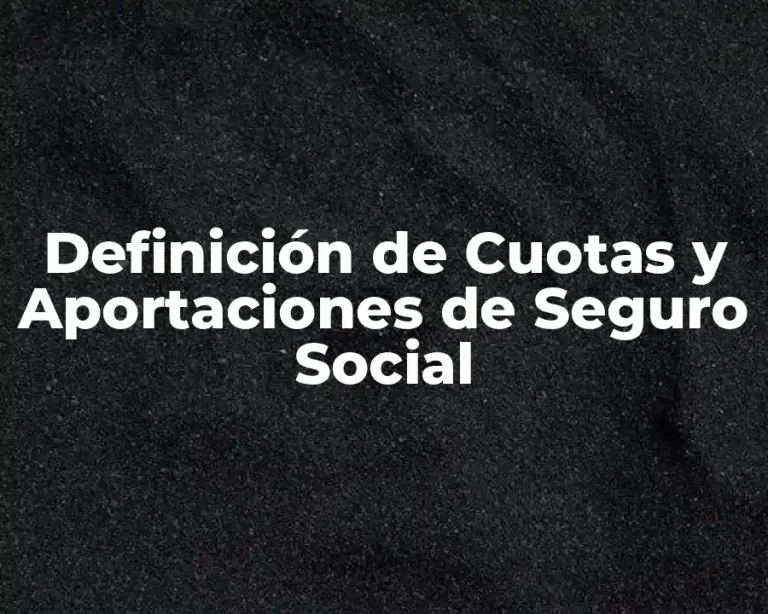 Definición de Cuotas y Aportaciones de Seguro Social