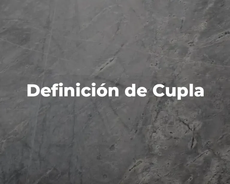 Definición de Cupla