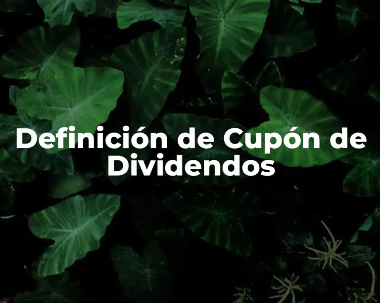 Definición de Cupón de Dividendos
