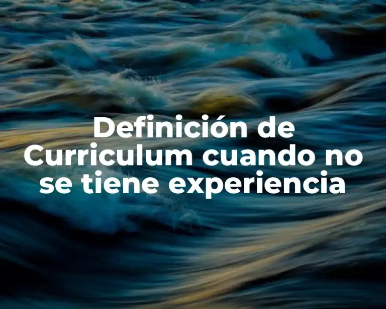 Definición de Curriculum cuando no se tiene experiencia