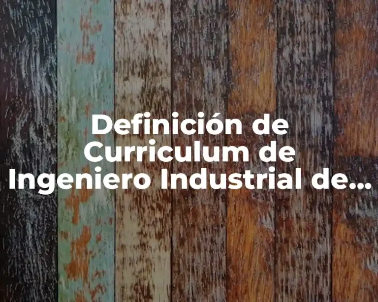 Definición de Curriculum de Ingeniero Industrial de Mujer