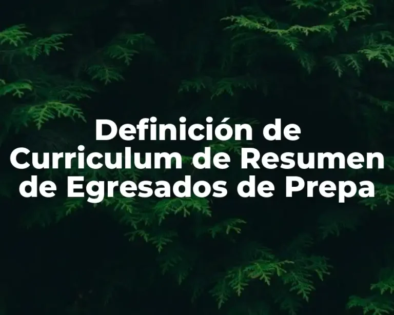 Definición de Curriculum de Resumen de Egresados de Prepa