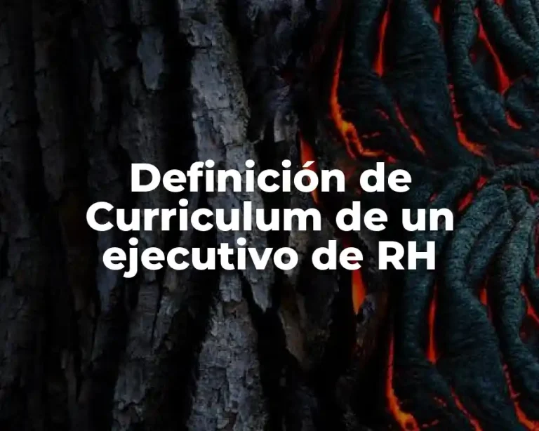 Definición de Curriculum de un ejecutivo de RH