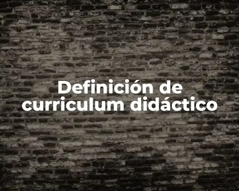 Definición de curriculum didáctico