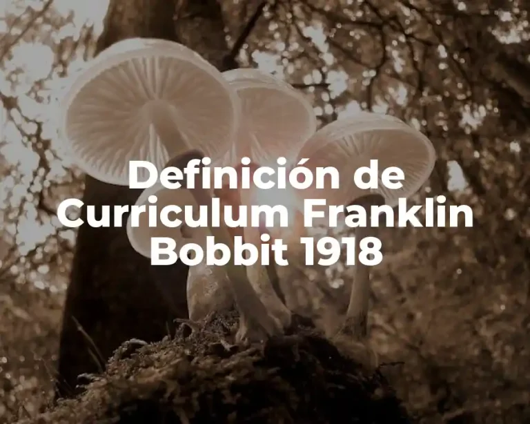 Definición de Curriculum Franklin Bobbit 1918