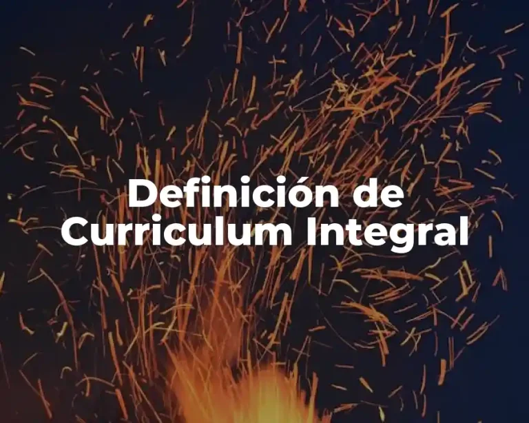 Definición de Curriculum Integral