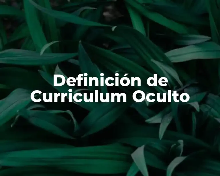 Definición de Curriculum Oculto