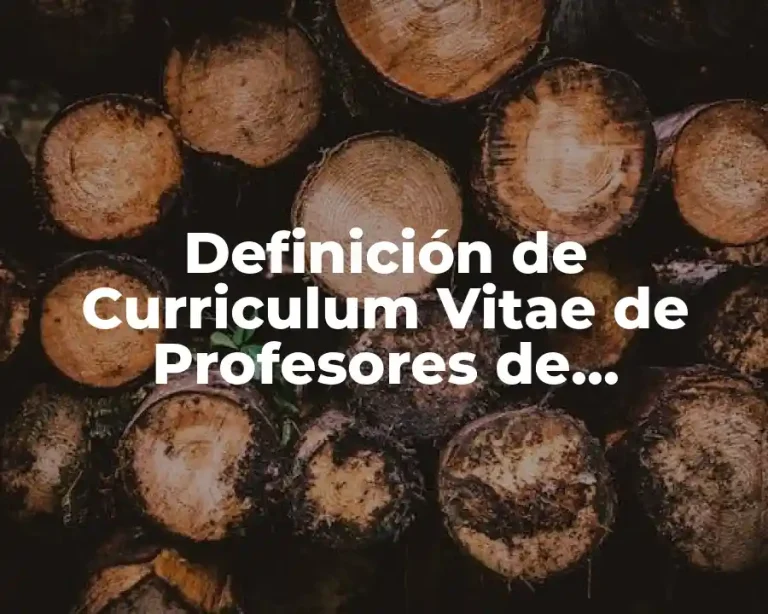 Definición de Curriculum Vitae de Profesores de Educación Física