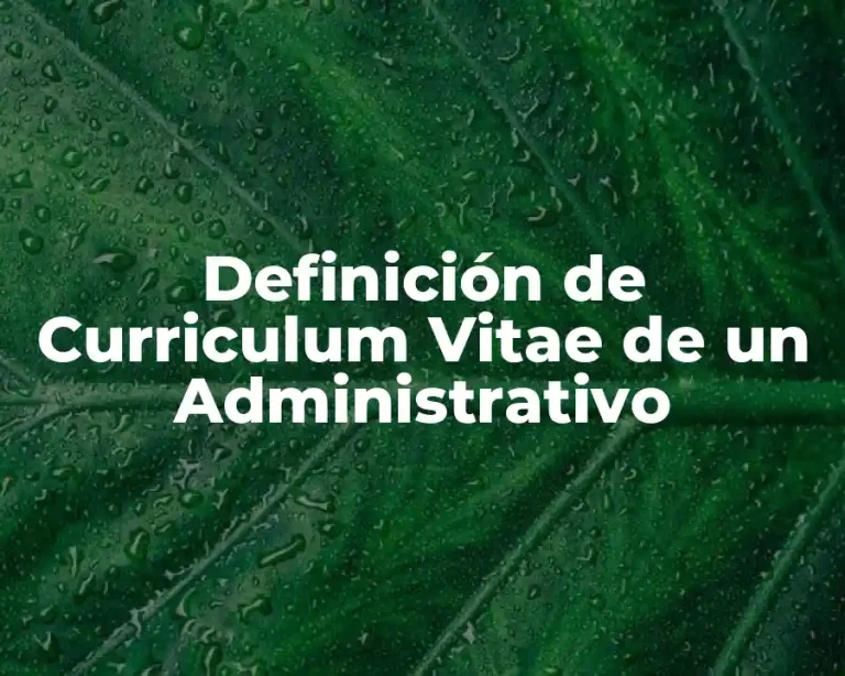 Definición de Curriculum Vitae de un Administrativo
