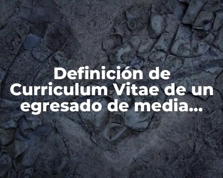 Definición de Curriculum Vitae de un egresado de media superior