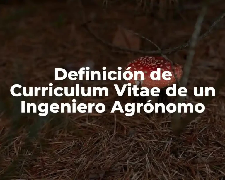 Definición de Curriculum Vitae de un Ingeniero Agrónomo
