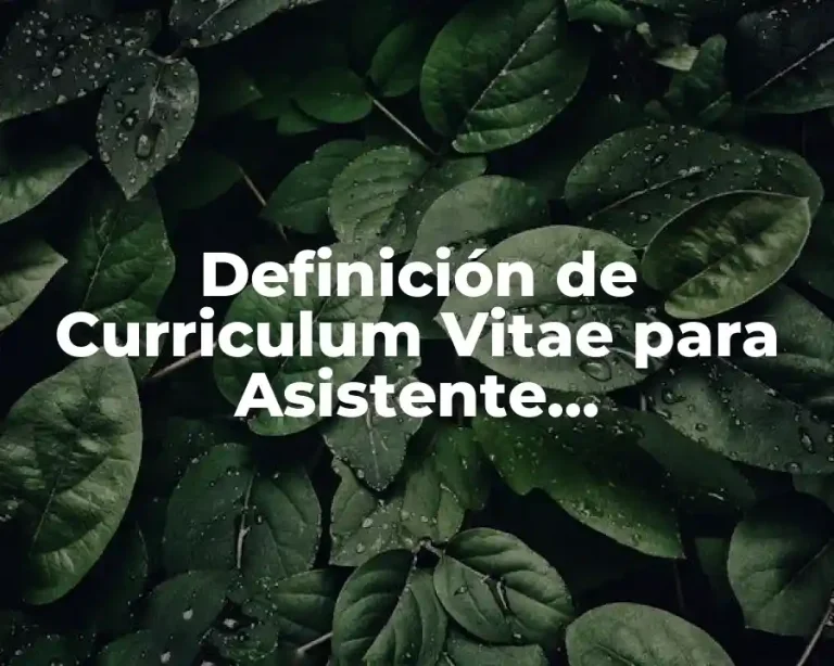 Definición de Curriculum Vitae para Asistente Administrativo
