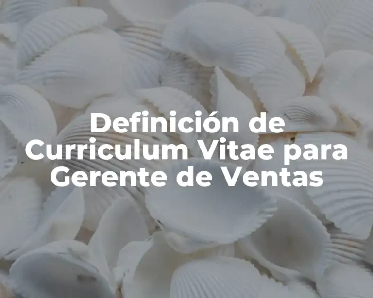 Definición de Curriculum Vitae para Gerente de Ventas