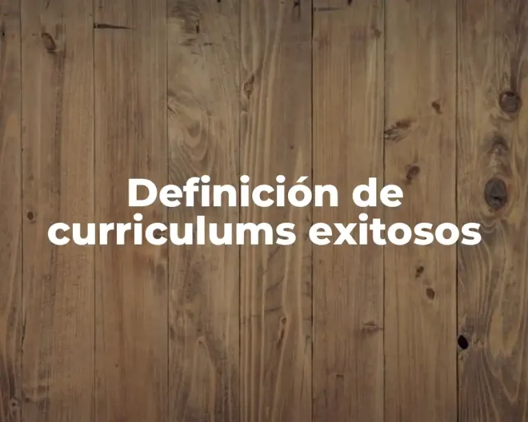 Definición de curriculums exitosos