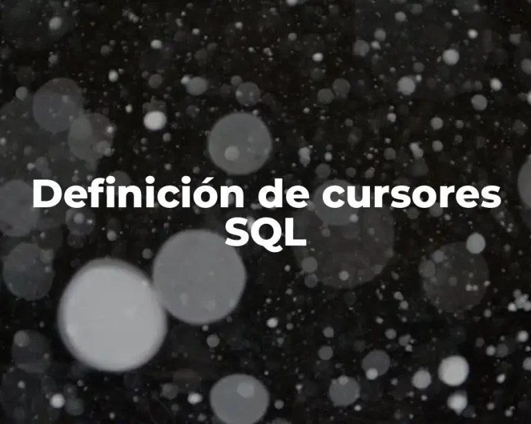 Definición de cursores SQL
