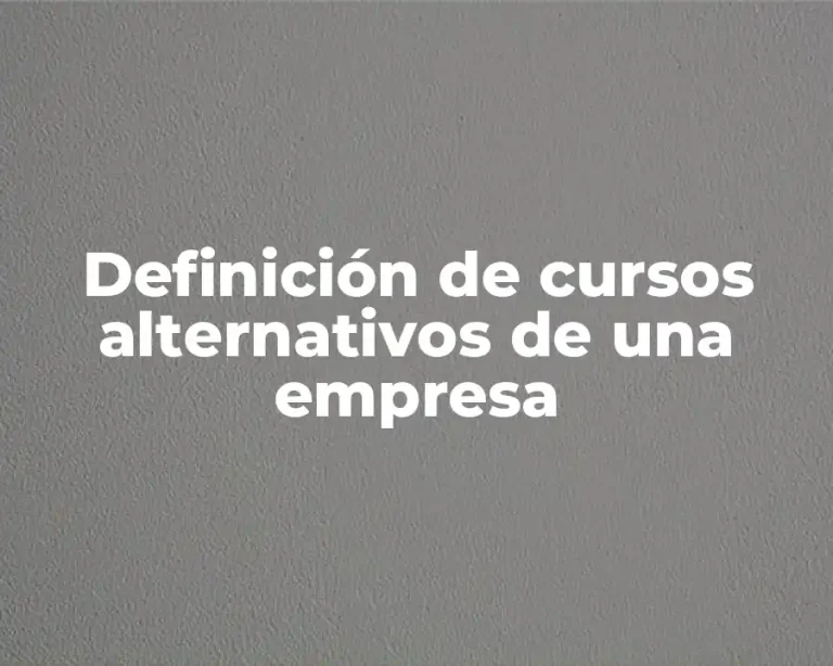 Definición de cursos alternativos de una empresa