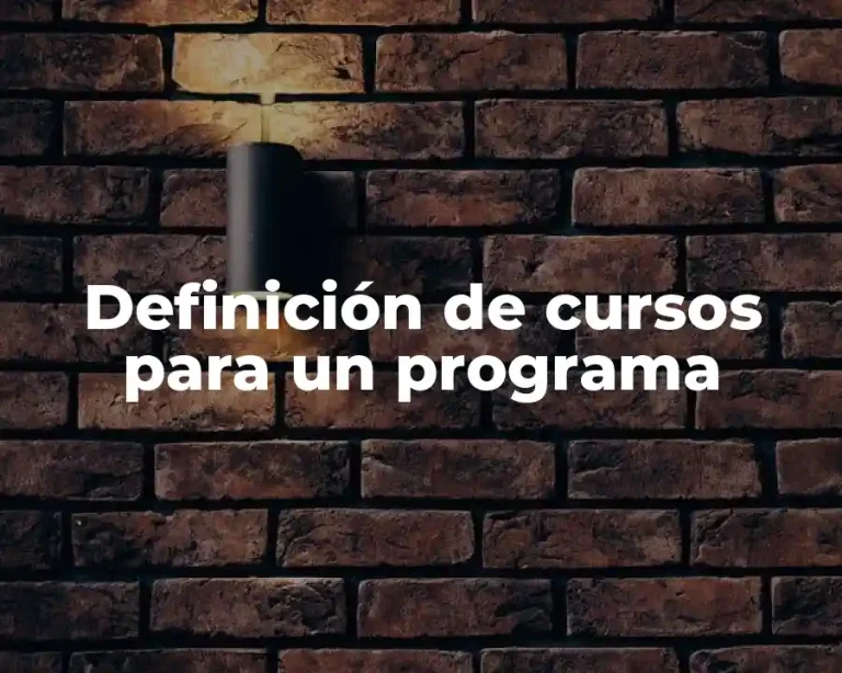 Definición de cursos para un programa