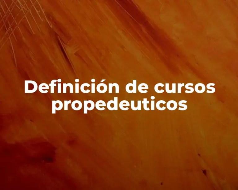 Definición de cursos propedeuticos