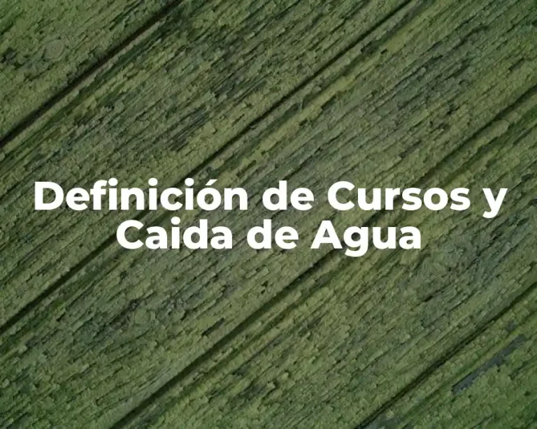Definición de Cursos y Caida de Agua