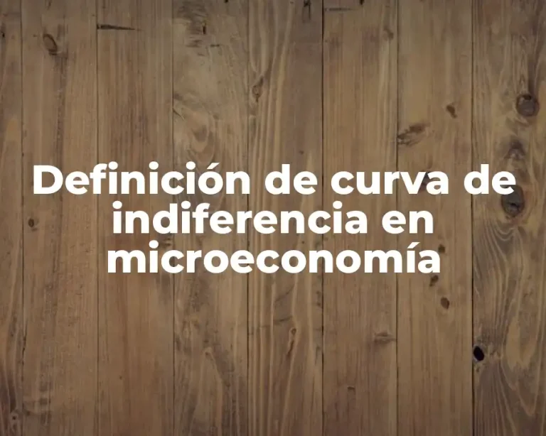 Definición de curva de indiferencia en microeconomía