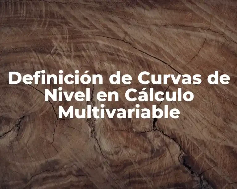 Definición de Curvas de Nivel en Cálculo Multivariable
