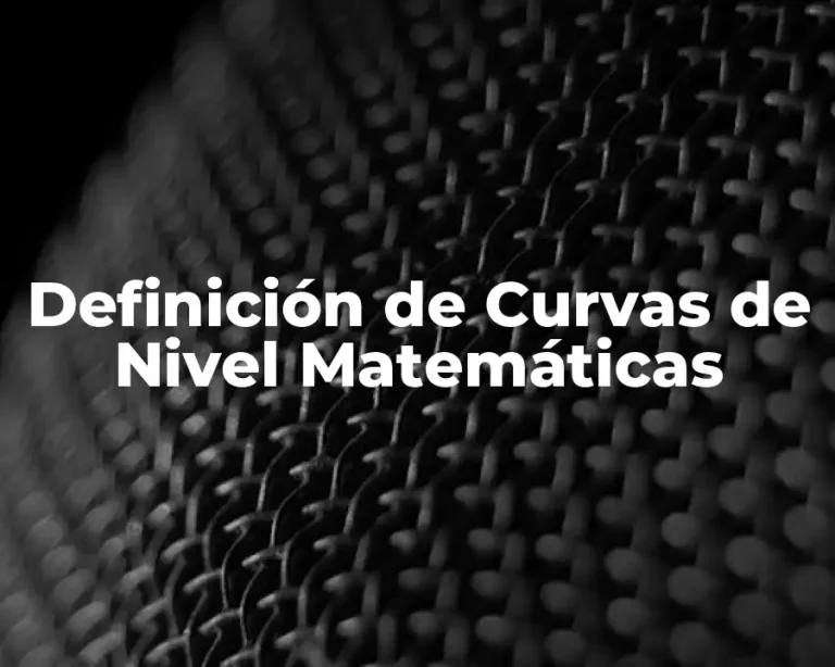 Definición de Curvas de Nivel Matemáticas