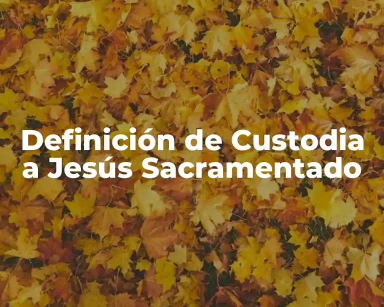 Definición de Custodia a Jesús Sacramentado