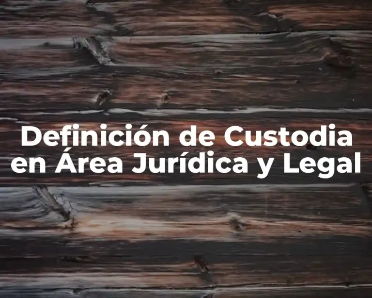 Definición de Custodia en Área Jurídica y Legal