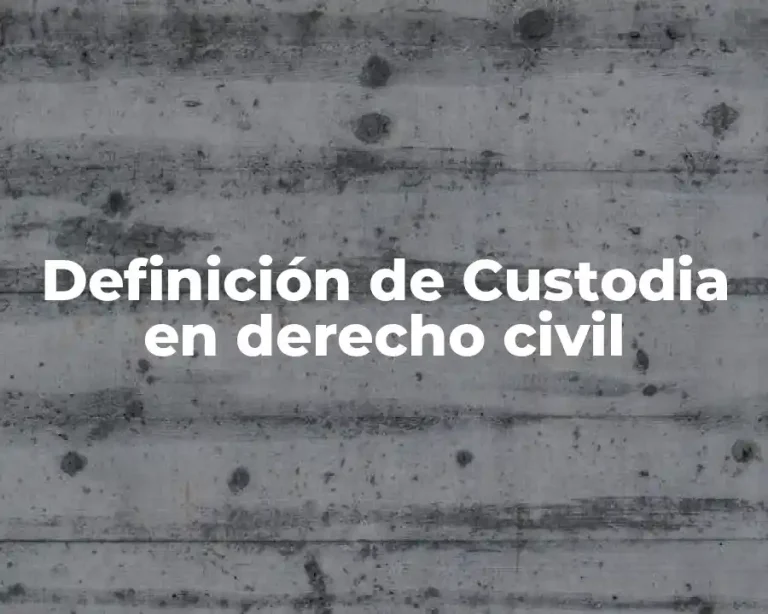 Definición de Custodia en derecho civil