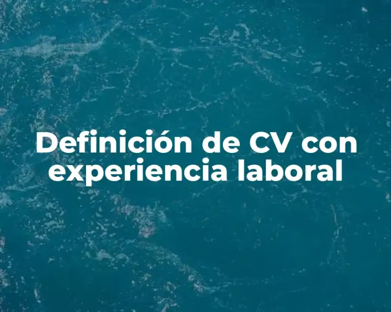 Definición de CV con experiencia laboral