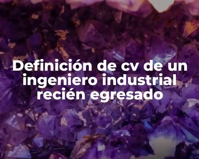 Definición de cv de un ingeniero industrial recién egresado