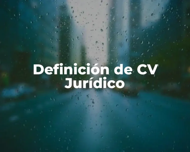 Definición de CV Jurídico