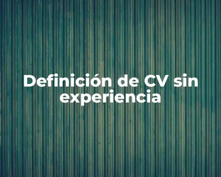 Definición de CV sin experiencia