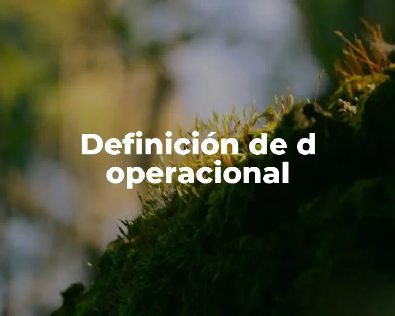 Definición de d operacional