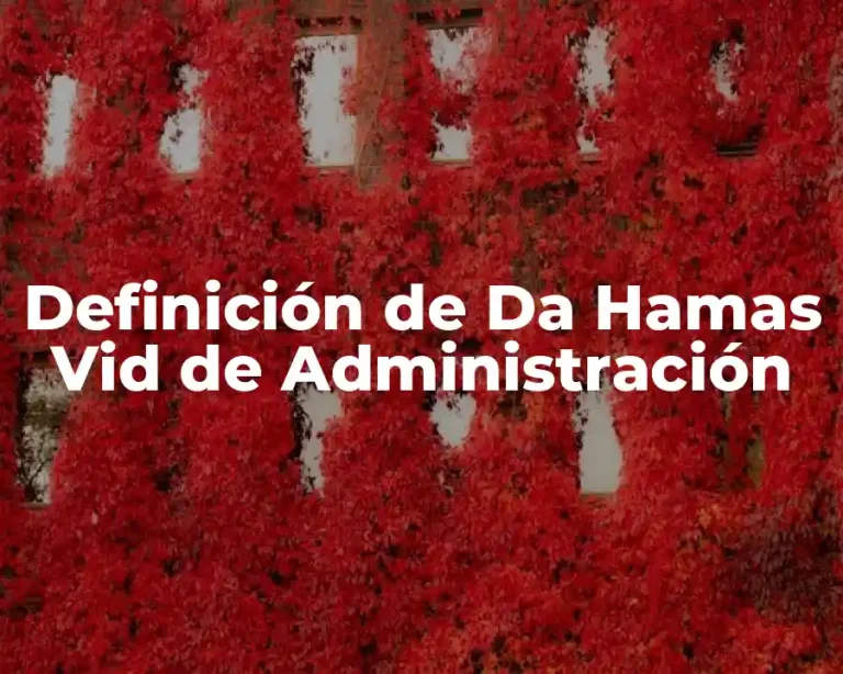 Definición de Da Hamas Vid de Administración